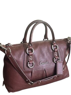 Coach Ashley F15446 Leather Satchel Crossbody Shoulder Bag Brown EUC